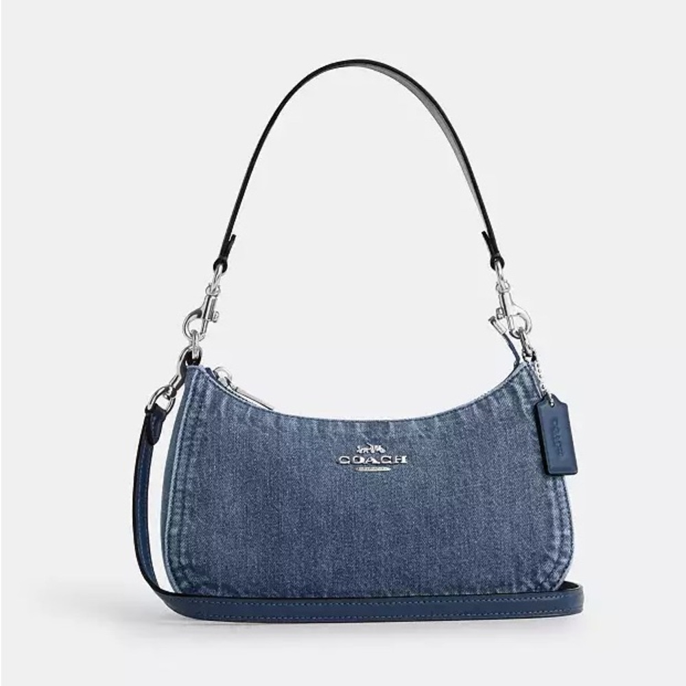 Coach Teri Shoulder Bag Denim/Silver/Indigo